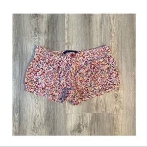 Pink & White Floral Cotton Shorts